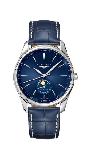 Longines Master Collection 42 Moonphase Stainless Steel / Blue / Alligator L2.919.4.92.0