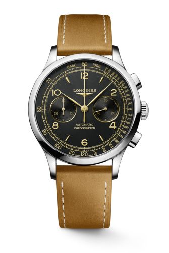 Longines Record Heritage Chronograph Stainless Steel / Black L2.921.4.56.2