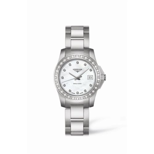 Longines Conquest 29.5 Quartz Stainless Steel Diamond Bezel L3.258.0.89.6