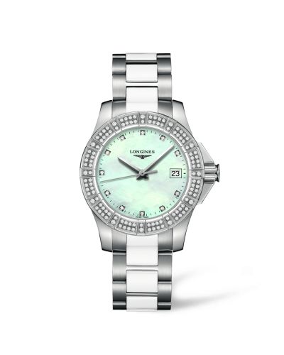 Longines Conquest 35 Quartz Stainless Steel Diamond Bezel L3.280.0.87.7