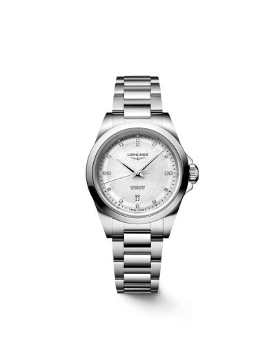 Longines Conquest 30 Stainless Steel / MOP - Diamond / Bracelet L3.320.4.87.6