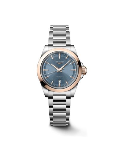 Longines Conquest 30 Stainless Steel - Pink Gold / Blue / Bracelet L3.320.5.92.6