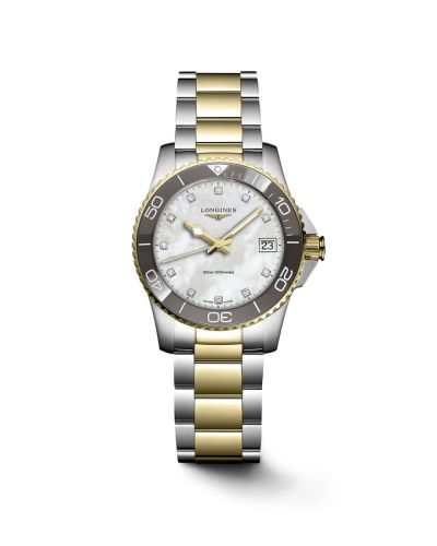 Longines HydroConquest 32 Quartz Stainless Steel - Yellow Gold / MOP / Bracelet L3.370.3.87.6