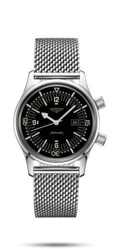 Longines Legend Diver 36 Stainless Steel / Black / Mesh L3.374.4.50.6