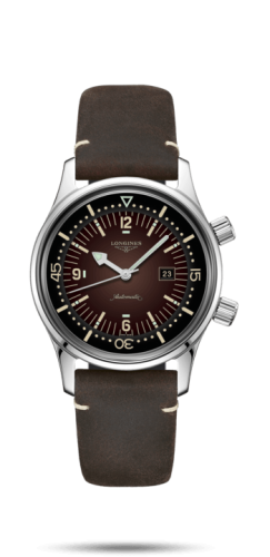 Longines Legend Diver 36 Stainless Steel / Brown / Strap L3.374.4.60.0