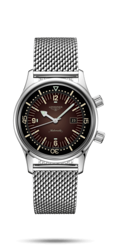 Longines Legend Diver 36 Stainless Steel / Brown / Mesh L3.374.4.60.6
