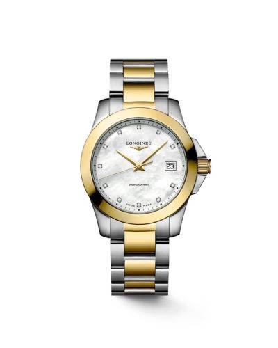 Longines Conquest Quartz 34 Stainless Steel - Yellow Gold / MOP L3.377.3.87.7