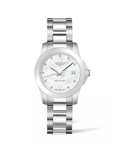Longines Conquest Quartz 34 Stainless Steel / MOP L3.377.4.87.6