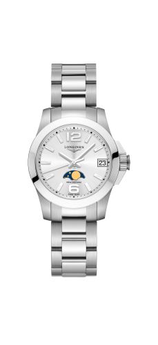 Longines Conquest 29.5 Quartz Moonphase Stainless Steel / Black / Bracelet L3.380.4.76.6