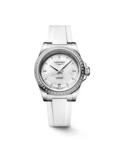 Longines Conquest 34 Stainless Steel - Diamond / MOP - Diamond / Rubber L3.430.0.87.9