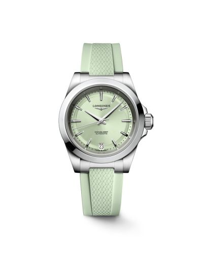 Longines Conquest 34 Stainless Steel / Mint Green / Rubber L3.430.4.02.9