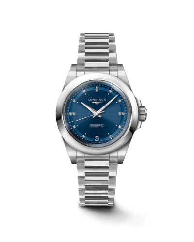 Longines Conquest 34 Stainless Steel / Blue - Diamond / Bracelet L3.430.4.97.6