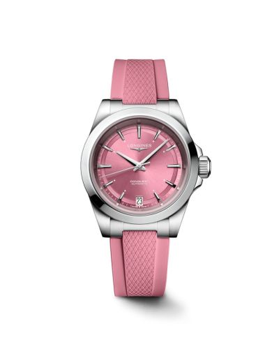 Longines Conquest 34 Stainless Steel / Pink / Rubber L3.430.4.99.9
