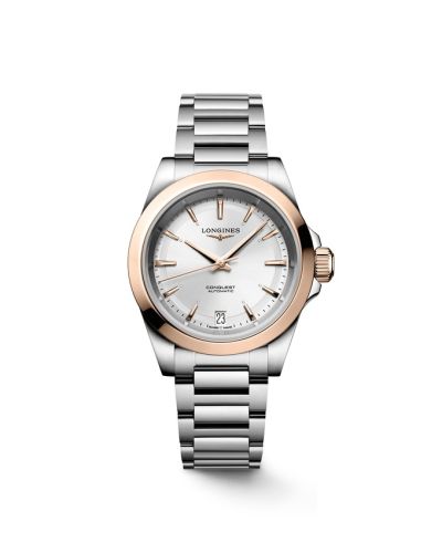 Longines Conquest 34 Stainless Steel - Pink Gold / Silver / Bracelet L3.430.5.72.6