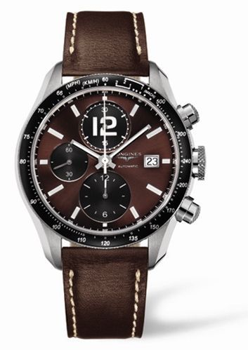 Longines GrandeVitesse Tachymeter Brown Strap L3.636.4.60.2