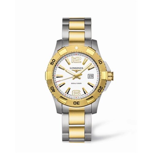 Longines Hydroconquest 39 Quartz Two Tone White L3.647.3.16.7