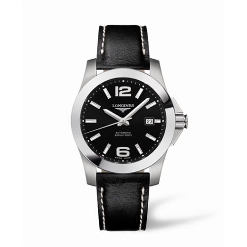 Longines Conquest Automatic 41mm Black Leather L3.658.4.56.0