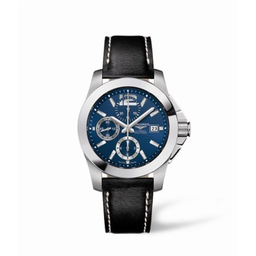 Longines Conquest Chronograph Blue Leather L3.662.4.96.0