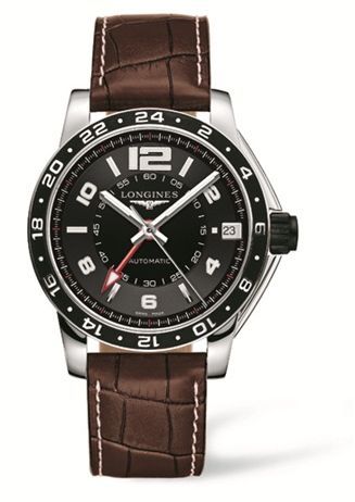 Longines Admiral GMT Black Brown L3.668.4.56.3