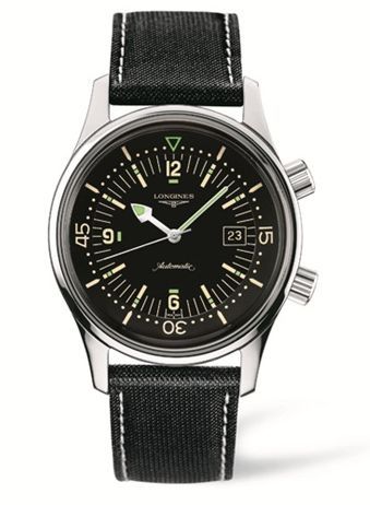 Longines Legend Diver Date Stainless Steel / Black / Strap L3.674.4.50.0