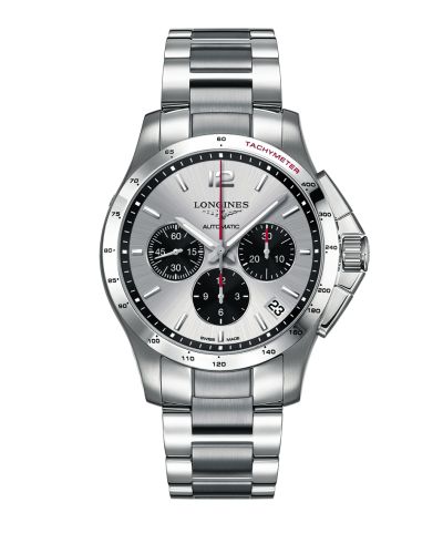 Longines Conquest Chronograph Automatic 44.5mm Silver Panda L3.697.4.06.6