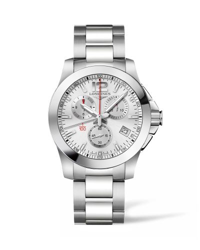 Longines Conquest Chronograph Quartz 41 Stainless Steel / Silver / Bracelet L3.700.4.76.6