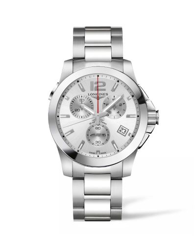 Longines Conquest Chronograph Quartz 41 Stainless Steel / Silver / Bracelet L3.702.4.76.6