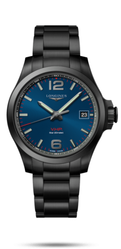 Longines Conquest V.H.P. 41 PVD / Blue / Bracelet L3.716.2.96.6