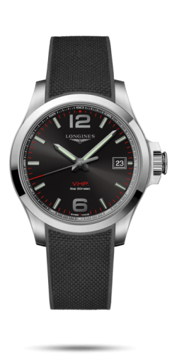 Longines Conquest V.H.P. 41 Stainless Steel / Black / Rubber L3.716.4.56.9