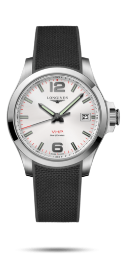 Longines Conquest V.H.P. 41 Stainless Steel / Silver / Rubber L3.716.4.76.9
