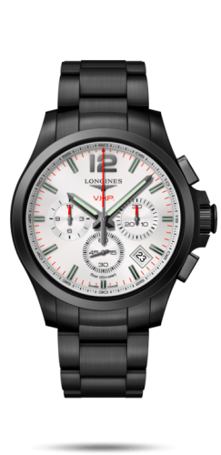 Longines Conquest V.H.P. Chronograph 42 PVD / Silver / Bracelet L3.717.2.76.6