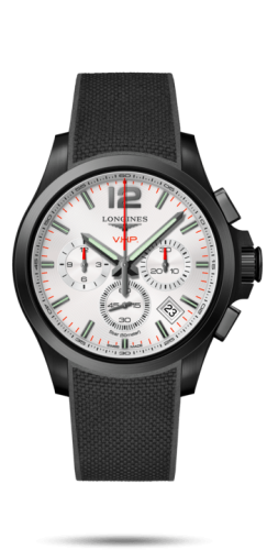 Longines Conquest V.H.P. Chronograph 42 PVD / Silver / Rubber L3.717.2.76.9