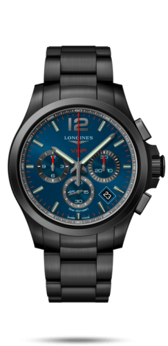 Longines Conquest V.H.P. Chronograph 42 PVD / Blue / Bracelet L3.717.2.96.6