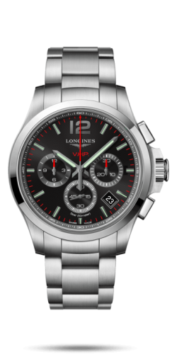 Longines Conquest V.H.P. Chronograph 42 Stainless Steel / Black / Bracelet L3.717.4.56.6
