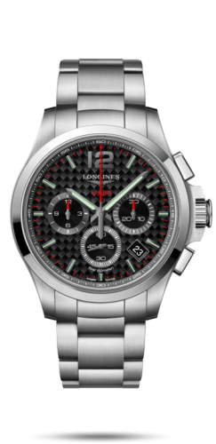 Longines Conquest V.H.P. Chronograph 42 Stainless Steel / Carbon / Bracelet L3.717.4.66.6