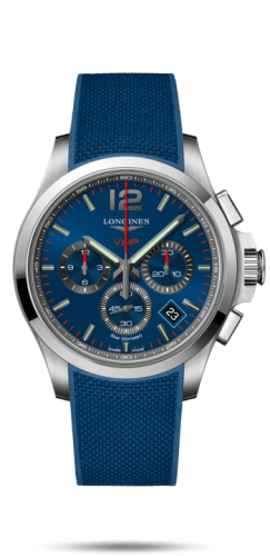 Longines Conquest V.H.P. Chronograph 42 Stainless Steel / Blue / Rubber L3.717.4.96.9