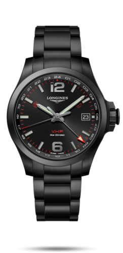 Longines Conquest V.H.P. GMT 41 PVD / Black / Bracelet L3.718.2.56.6
