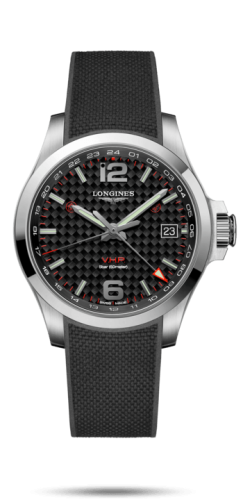 Longines Conquest V.H.P. GMT 41 Stainless Steel / Carbon / Rubber L3.718.4.66.9