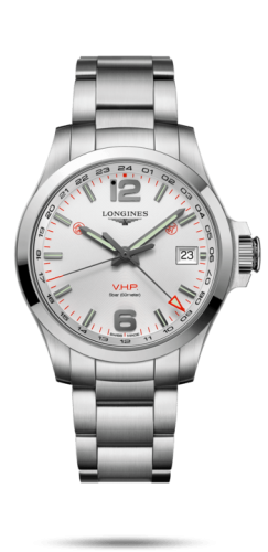 Longines Conquest V.H.P. GMT 41 Stainless Steel / Silver / Bracelet L3.718.4.76.6