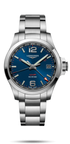 Longines Conquest V.H.P. GMT 41 Stainless Steel / Blue / Bracelet L3.718.4.96.6