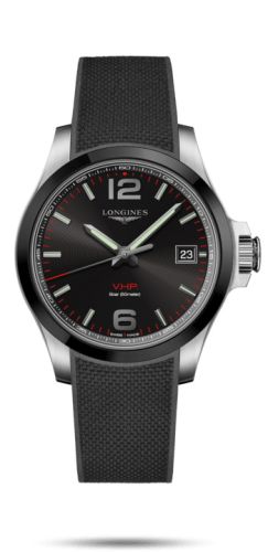 Longines Conquest V.H.P. 41 Stainless Steel / Ceramic / Black / Rubber L3.719.4.56.9