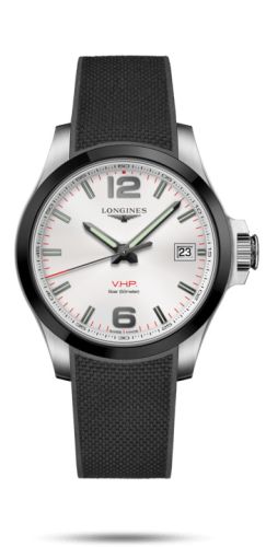 Longines Conquest V.H.P. 41 Stainless Steel / Ceramic / Silver / Rubber L3.719.4.76.9