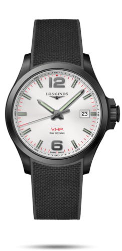Longines Conquest V.H.P. 43 PVD / Silver / Rubber L3.726.2.76.9