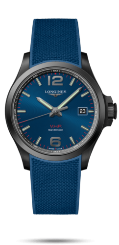 Longines Conquest V.H.P. 43 PVD / Blue / Rubber L3.726.2.96.9