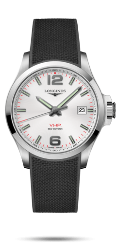 Longines Conquest V.H.P. 43 Stainless Steel / Silver / Rubber L3.726.4.76.9