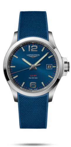Longines Conquest V.H.P. 43 Stainless Steel / Blue / Rubber L3.726.4.96.9