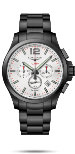 Longines Conquest V.H.P. Chronograph 44 PVD / Silver / Bracelet L3.727.2.76.6