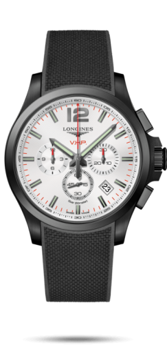 Longines Conquest V.H.P. Chronograph 44 PVD / Silver / Rubber L3.727.2.76.9