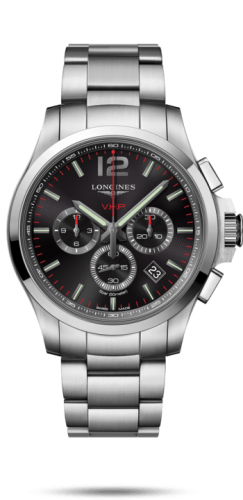 Longines Conquest V.H.P. Chronograph 44 Stainless Steel / Black / Bracelet L3.727.4.56.6