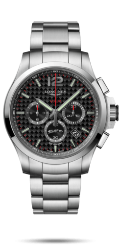 Longines Conquest V.H.P. Chronograph 44 Stainless Steel / Carbon / Bracelet L3.727.4.66.6